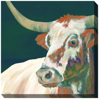 West Of The Wind Head Of The Herd 24" Square Outdoor Canvas Wall Art