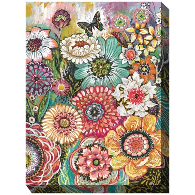 West Of The Wind Petal Party 40" High All-weather Outdoor Canvas Wall Art