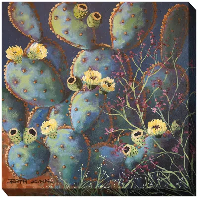 West Of The Wind Prickles 24" Square All-weather Outdoor Canvas Wall Art