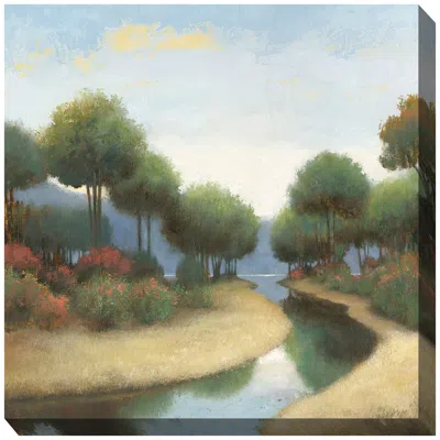 West Of The Wind Soothing Stream 24" Square Outdoor Canvas Wall Art