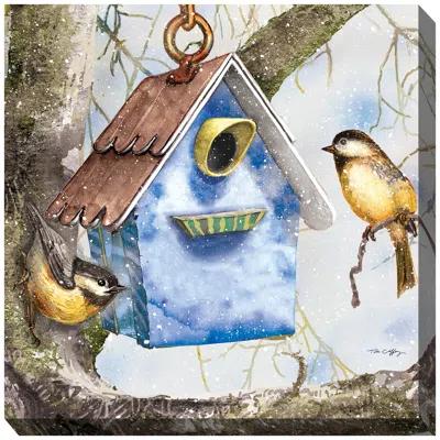 West Of The Wind Winter Home 24" Square Outdoor Canvas Wall Art