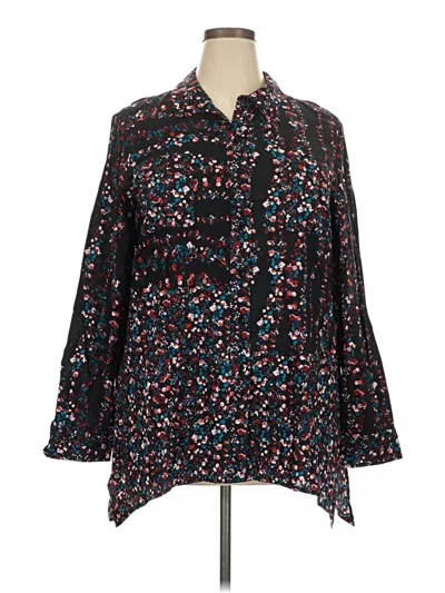 Pre-owned Westbound 3/4 Sleeve Blouse In Black
