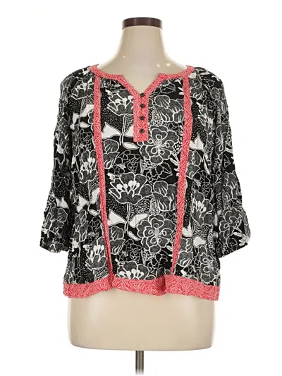 Pre-owned Westbound 3/4 Sleeve Blouse In Black