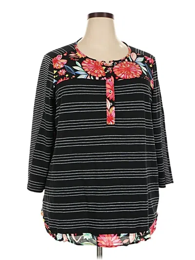 Pre-owned Westbound 3/4 Sleeve Blouse In Black