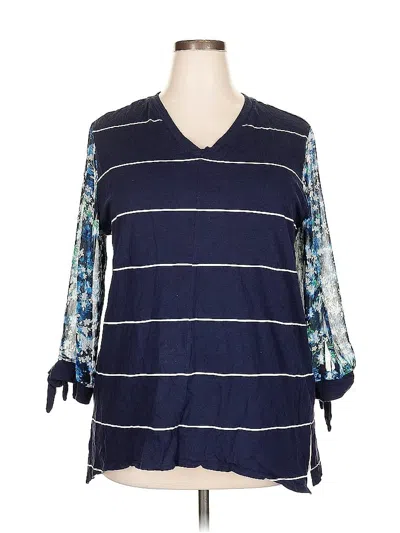 Pre-owned Westbound 3/4 Sleeve Blouse In Blue