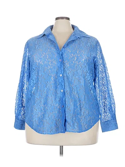 Pre-owned Westbound 3/4 Sleeve Blouse In Blue
