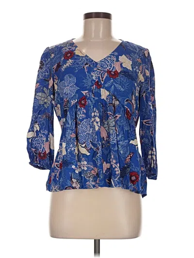 Pre-owned Westbound 3/4 Sleeve Blouse In Blue