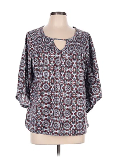 Pre-owned Westbound 3/4 Sleeve Blouse In Blue
