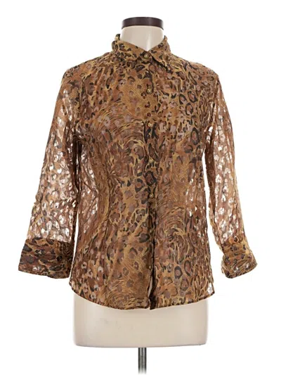 Pre-owned Westbound 3/4 Sleeve Blouse In Brown