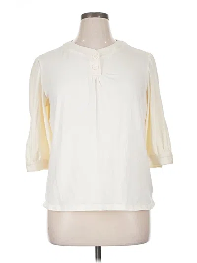 Pre-owned Westbound 3/4 Sleeve Blouse In Ivory