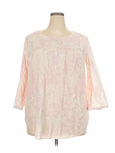 Pre-owned Westbound 3/4 Sleeve Blouse In Pink