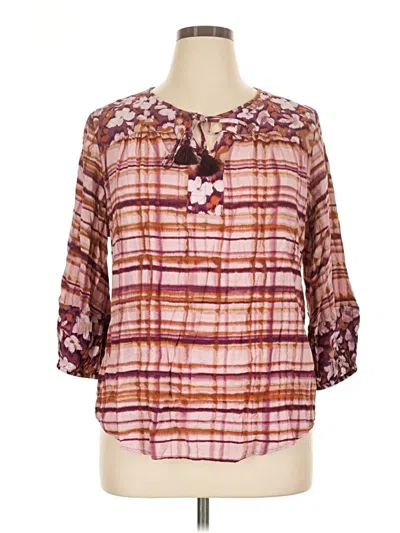 Pre-owned Westbound 3/4 Sleeve Blouse In Pink