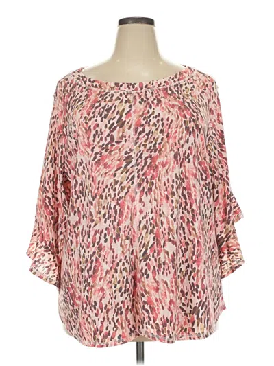 Pre-owned Westbound 3/4 Sleeve Blouse In Pink