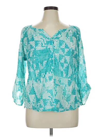 Pre-owned Westbound 3/4 Sleeve Blouse In Teal