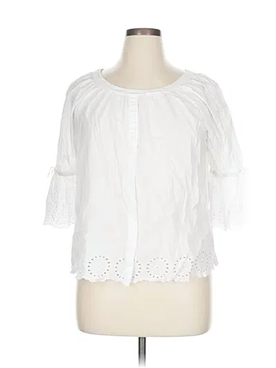 Pre-owned Westbound 3/4 Sleeve Blouse In White