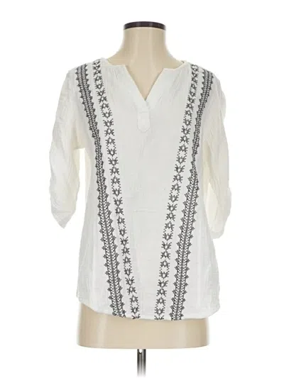 Pre-owned Westbound 3/4 Sleeve Blouse In White