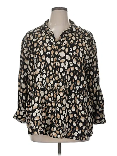 Pre-owned Westbound 3/4 Sleeve Button Down Shirt In Black