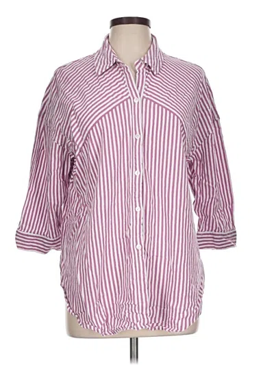 Pre-owned Westbound 3/4 Sleeve Button Down Shirt In Burgundy