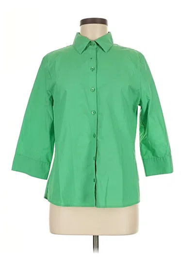 Pre-owned Westbound 3/4 Sleeve Button Down Shirt In Green