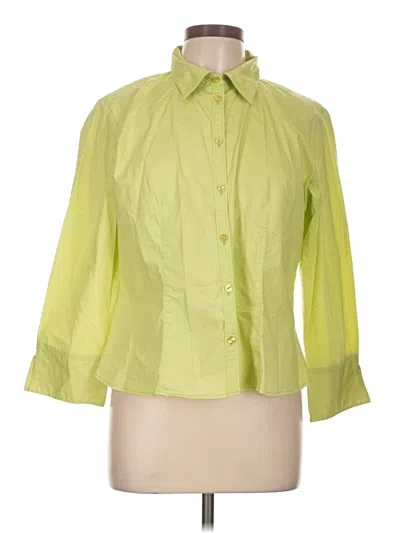 Pre-owned Westbound 3/4 Sleeve Button Down Shirt In Green