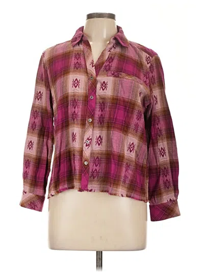 Pre-owned Westbound 3/4 Sleeve Button Down Shirt In Pink