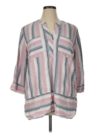 Pre-owned Westbound 3/4 Sleeve Button Down Shirt In Pink