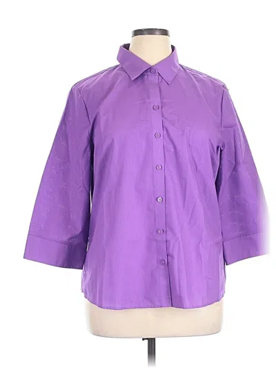 Pre-owned Westbound 3/4 Sleeve Button Down Shirt In Purple
