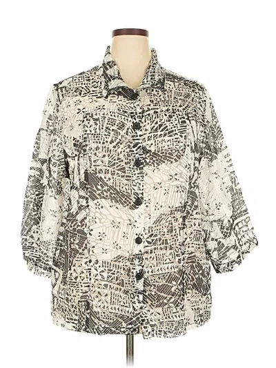 Pre-owned Westbound 3/4 Sleeve Button Down Shirt In Silver