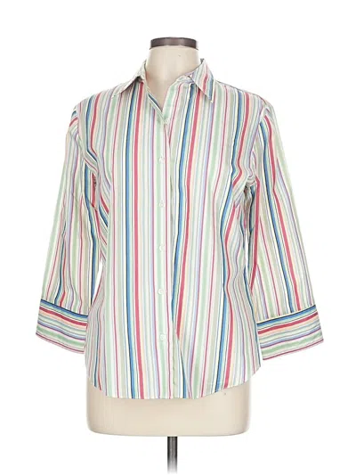 Pre-owned Westbound 3/4 Sleeve Button Down Shirt In White