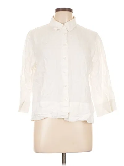 Pre-owned Westbound 3/4 Sleeve Button Down Shirt In White