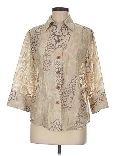 Pre-owned Westbound 3/4 Sleeve Button Down Shirt In White