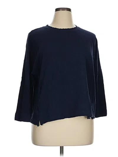 Pre-owned Westbound 3/4 Sleeve Top Blue Crew Neck Tops