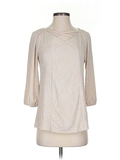 Pre-owned Westbound 3/4 Sleeve Top Ivory Boatneck Tops