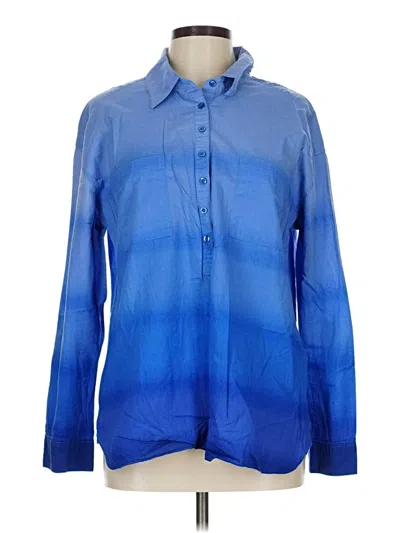 Pre-owned Westbound Long Sleeve Blouse In Blue