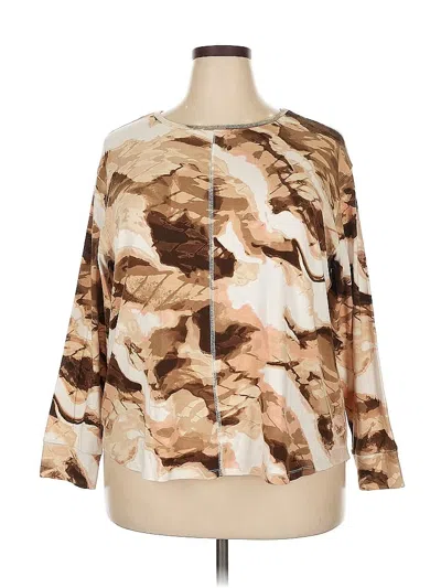 Pre-owned Westbound Long Sleeve Blouse In Brown