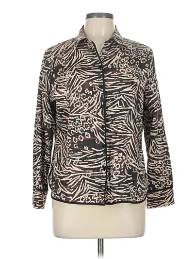 Pre-owned Westbound Long Sleeve Blouse In Brown