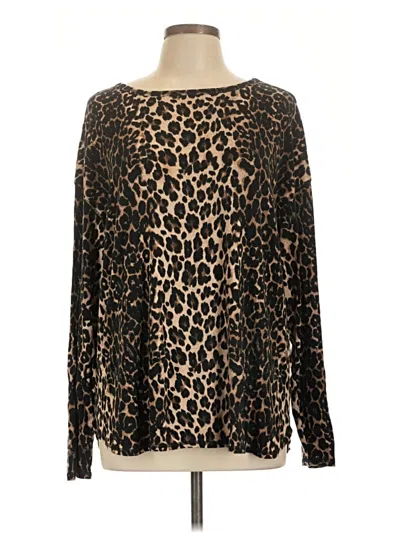 Pre-owned Westbound Long Sleeve Blouse In Brown