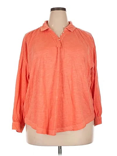 Pre-owned Westbound Long Sleeve Blouse In Orange