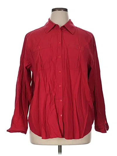 Pre-owned Westbound Long Sleeve Blouse In Red
