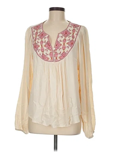 Pre-owned Westbound Long Sleeve Blouse In White