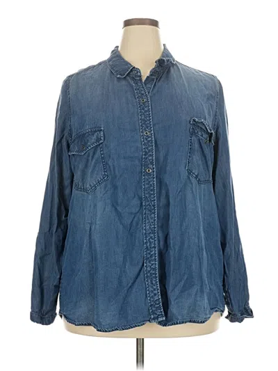 Pre-owned Westbound Long Sleeve Button Down Shirt In Blue