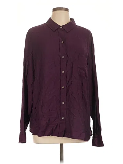 Pre-owned Westbound Long Sleeve Button Down Shirt In Burgundy