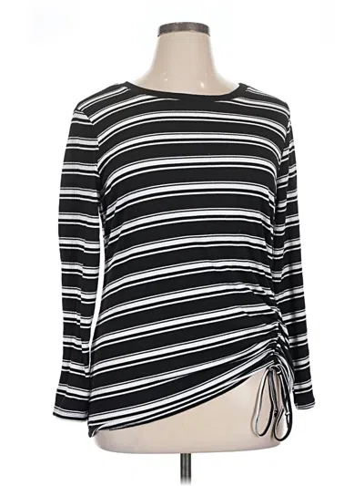 Pre-owned Westbound Long Sleeve Top Black Boatneck Tops