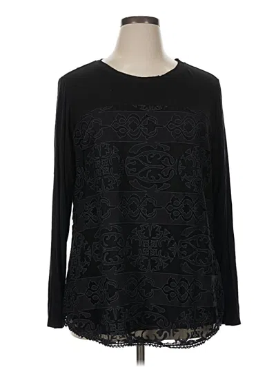 Pre-owned Westbound Long Sleeve Top Black Boatneck Tops