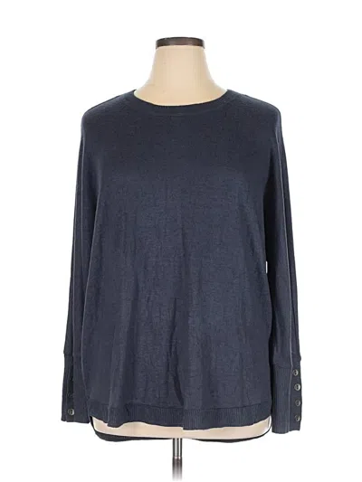 Pre-owned Westbound Long Sleeve Top Blue Crew Neck Tops