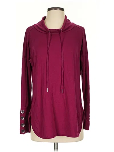 Pre-owned Westbound Long Sleeve Top Burgundy Cowl Neck Tops