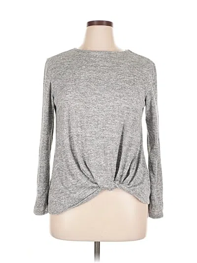 Pre-owned Westbound Long Sleeve Top Gray Crew Neck Tops