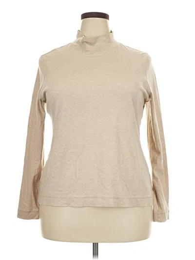 Pre-owned Westbound Long Sleeve Top Tan Turtleneck Tops