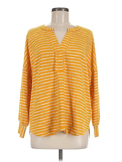 Pre-owned Westbound Long Sleeve Top Yellow Cowl Neck Tops