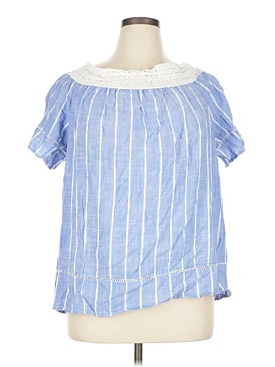 Pre-owned Westbound Short Sleeve Blouse In Blue